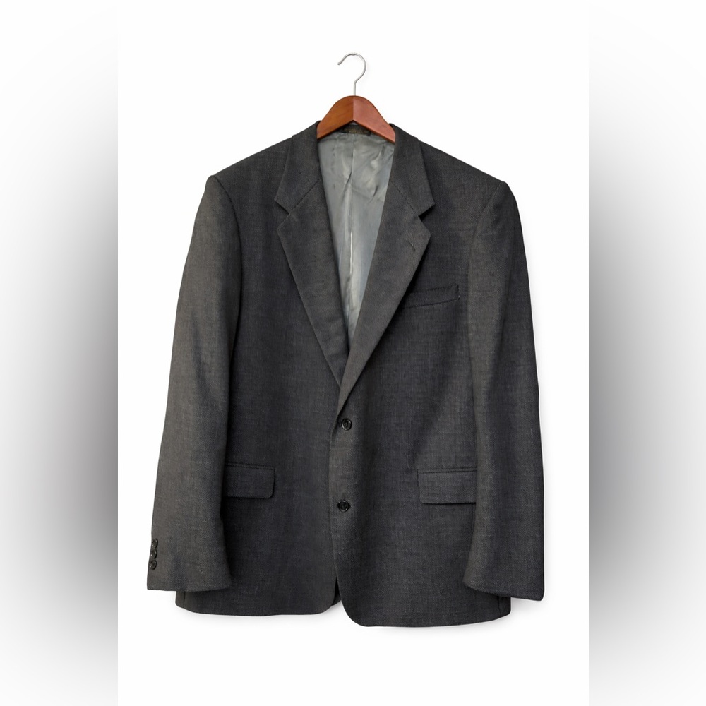 REPP LTD Charcoal Gray Textured Blazer 44R Classic 2 Button Sport Coat Mens